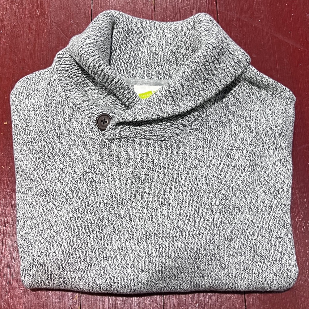 New Boys Gray Shawl Neck Sweater